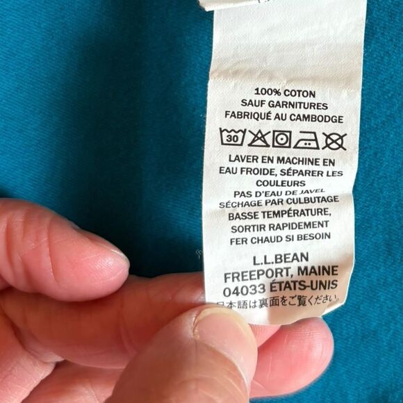 LL Bean Tee Shirt Three Quarter Sleeve Splitneck Teal Womens Size 2X Plus - Picture 8 of 10